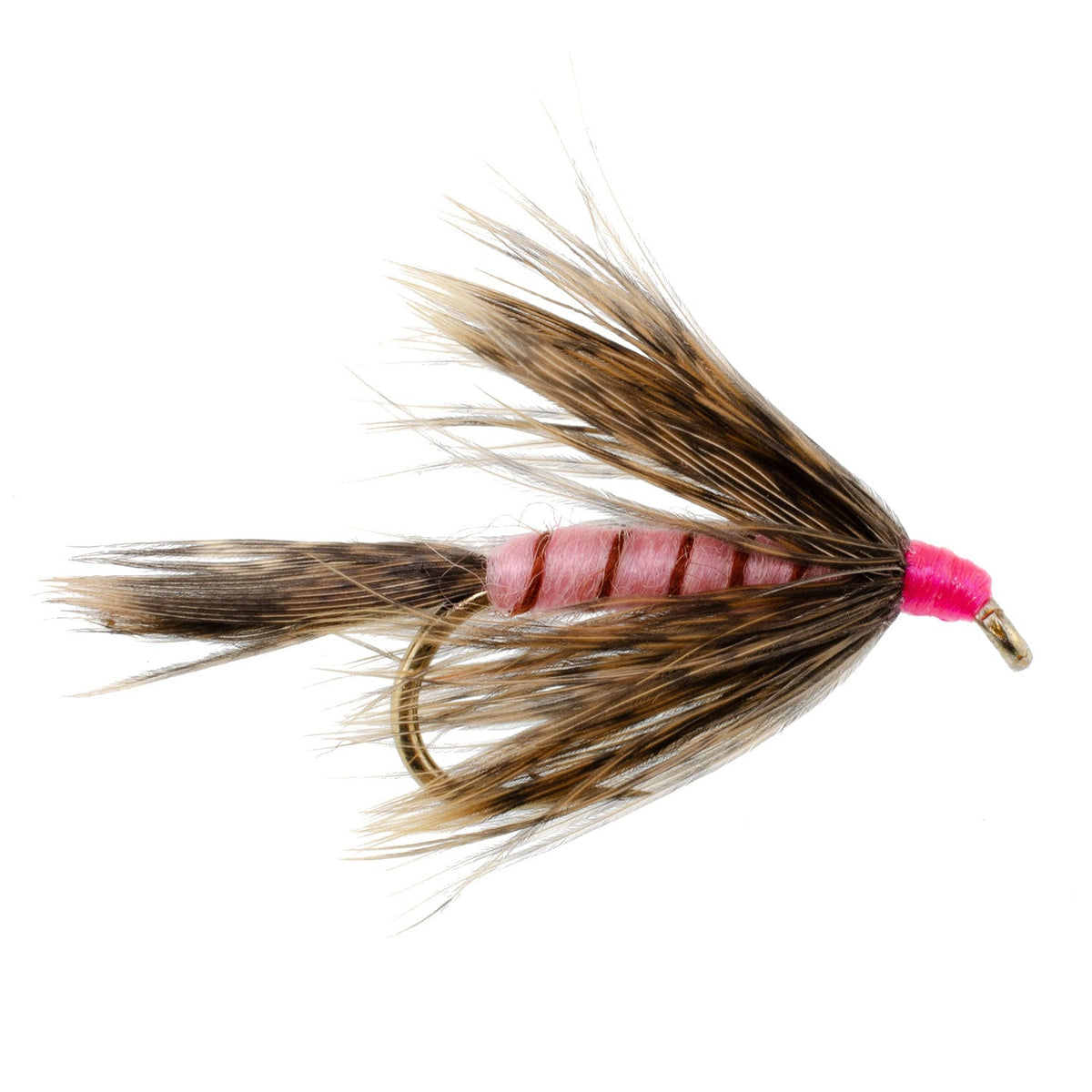 Fall Soft Hackle Grouse and Pink Wet Fly - (12 Pack, Sz 8)