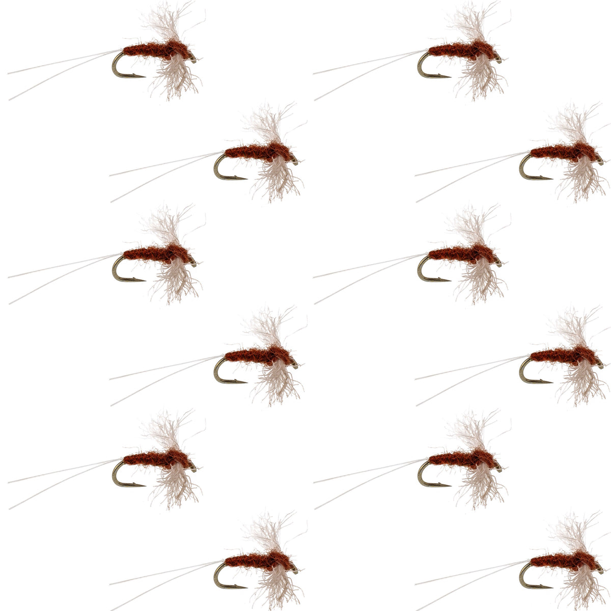 Poly Wing Rusty Spinner Mayfly - (12 Pack, Sz 18)