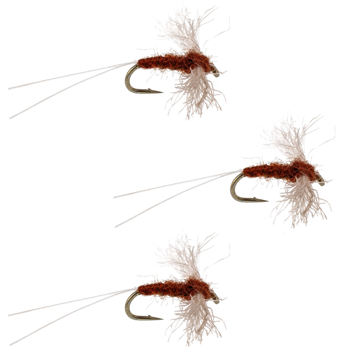 Poly Wing Rusty Spinner Mayfly Flies - (3 Pack, Sz 18)