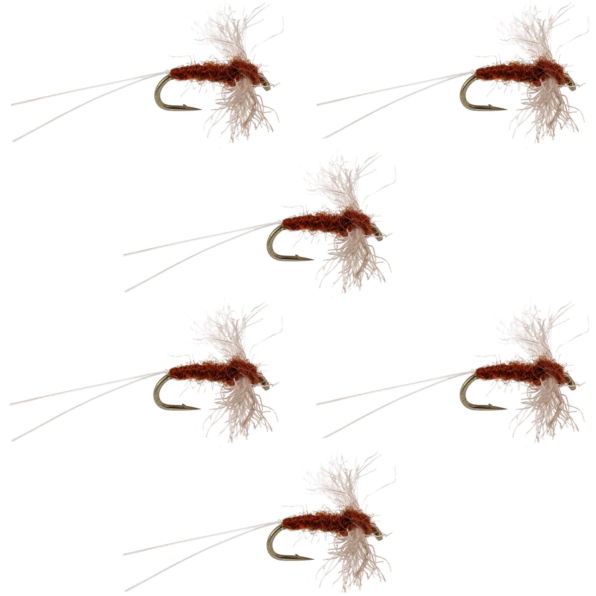 Poly Wing Rusty Spinner Mayfly - (6 Pack, Sz 22)