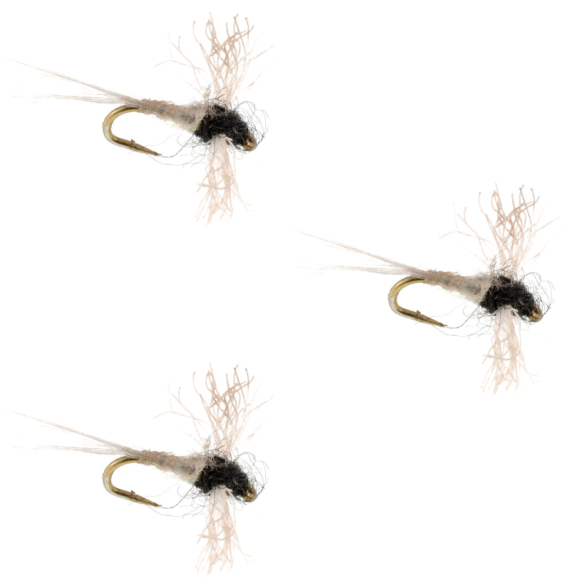 Z-Lon Wing Trico Spinner Kapok Body Flies - (3 Pack, Sz 24)