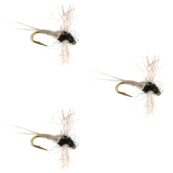 3 Pack Z-Lon Wing Trico Spinner Kapok Body Flies Size 20 - Midcurrent