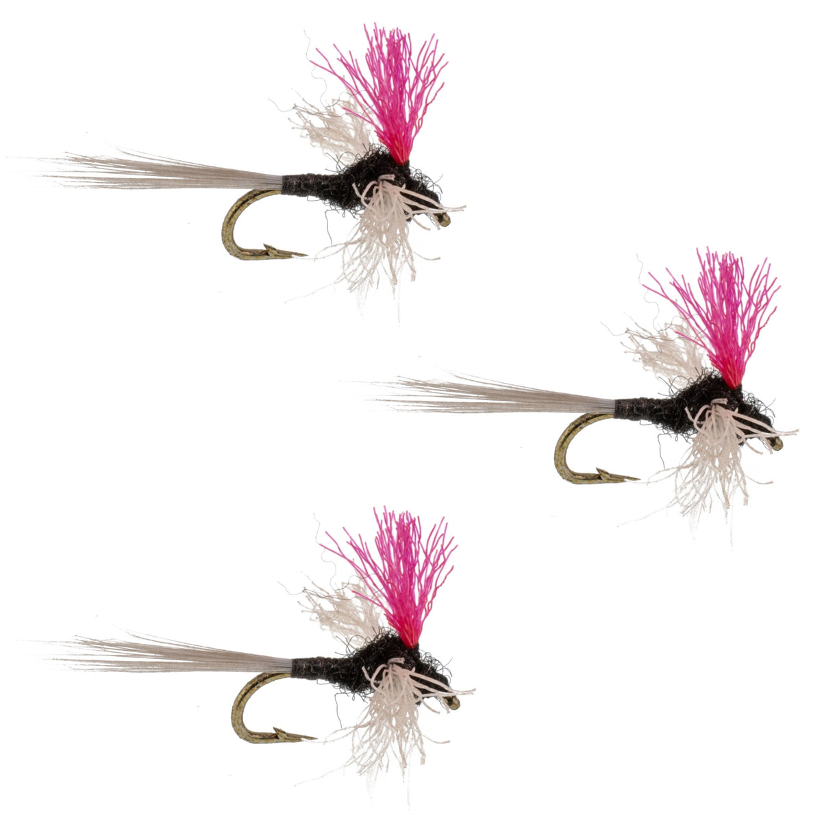 Trico Spinner High Visibility Pink Post Flies - (3 Pack, Sz 20)