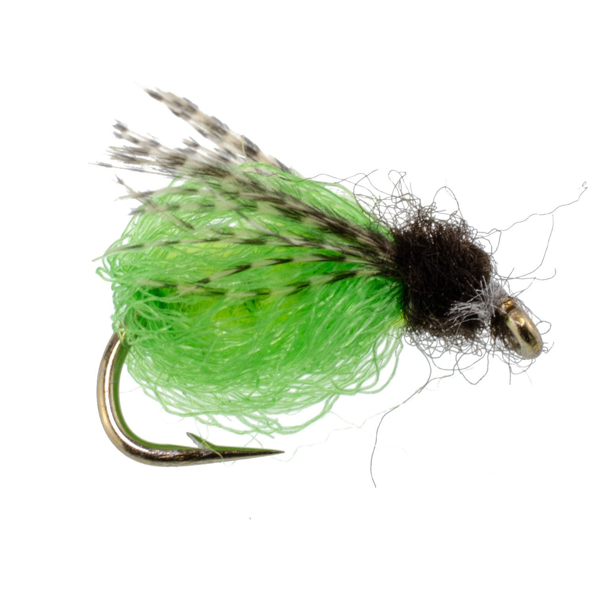 LaFontaine Bright Green Deep Sparkle Caddis Pupa - (12 Pack, Sz 16)