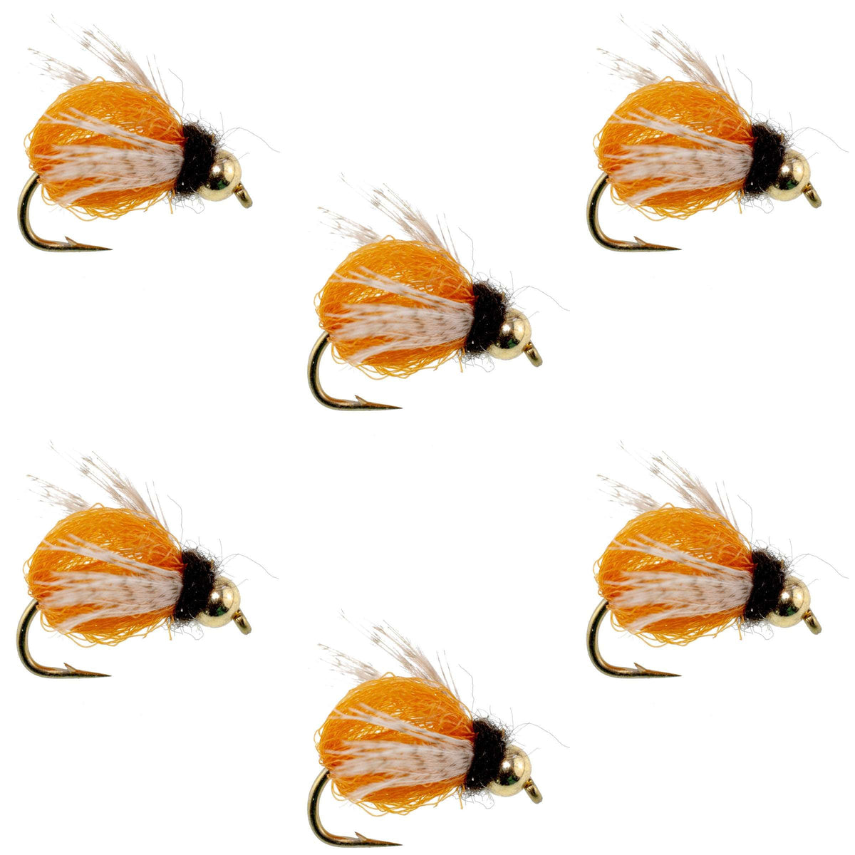 Bead Head LaFontaine Amber Deep Sparkle Caddis Pupa - (6 Pack, Sz 18)