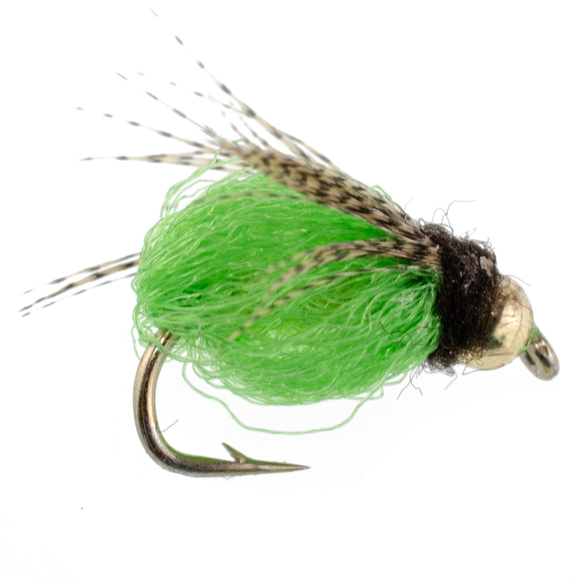 Bead Head LaFontaine Green Deep Sparkle Caddis Pupa - (12 Pack, Sz 18)
