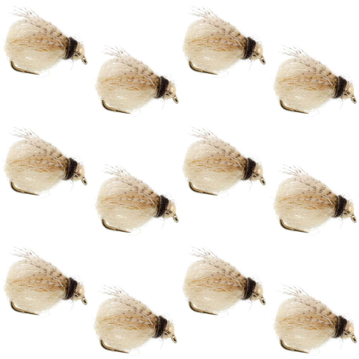 LaFontaine Tan Caddis Pupa – Bead Head Nymph (12 Pack, Sz 12)