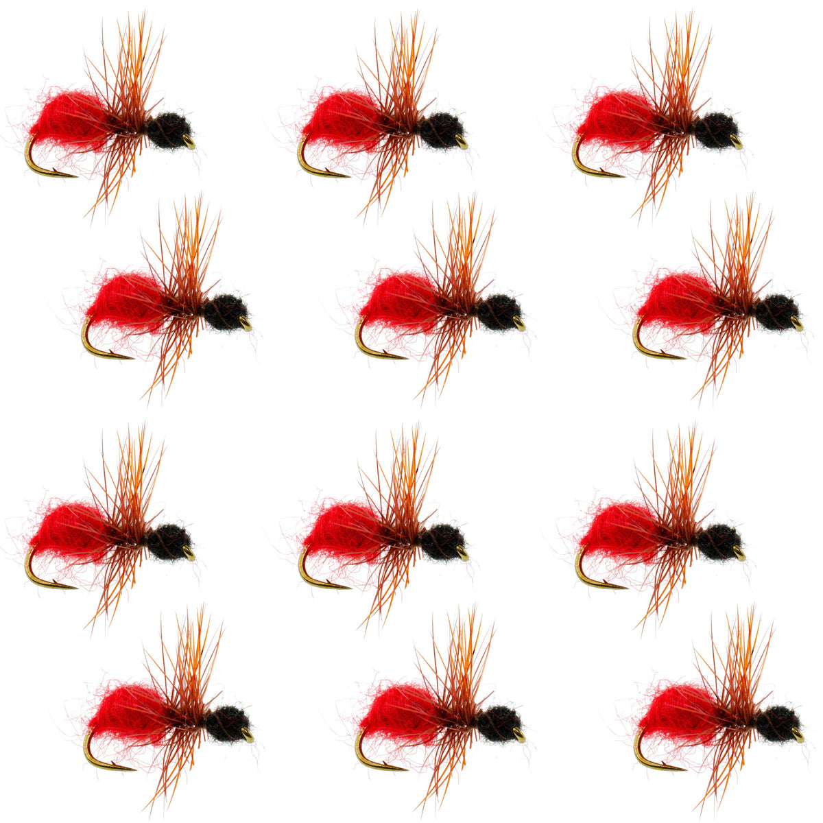 Velvet Cowkiller Ant Wasp Terrestrial Trout Dry Fly - (12 Pack, Sz 12)