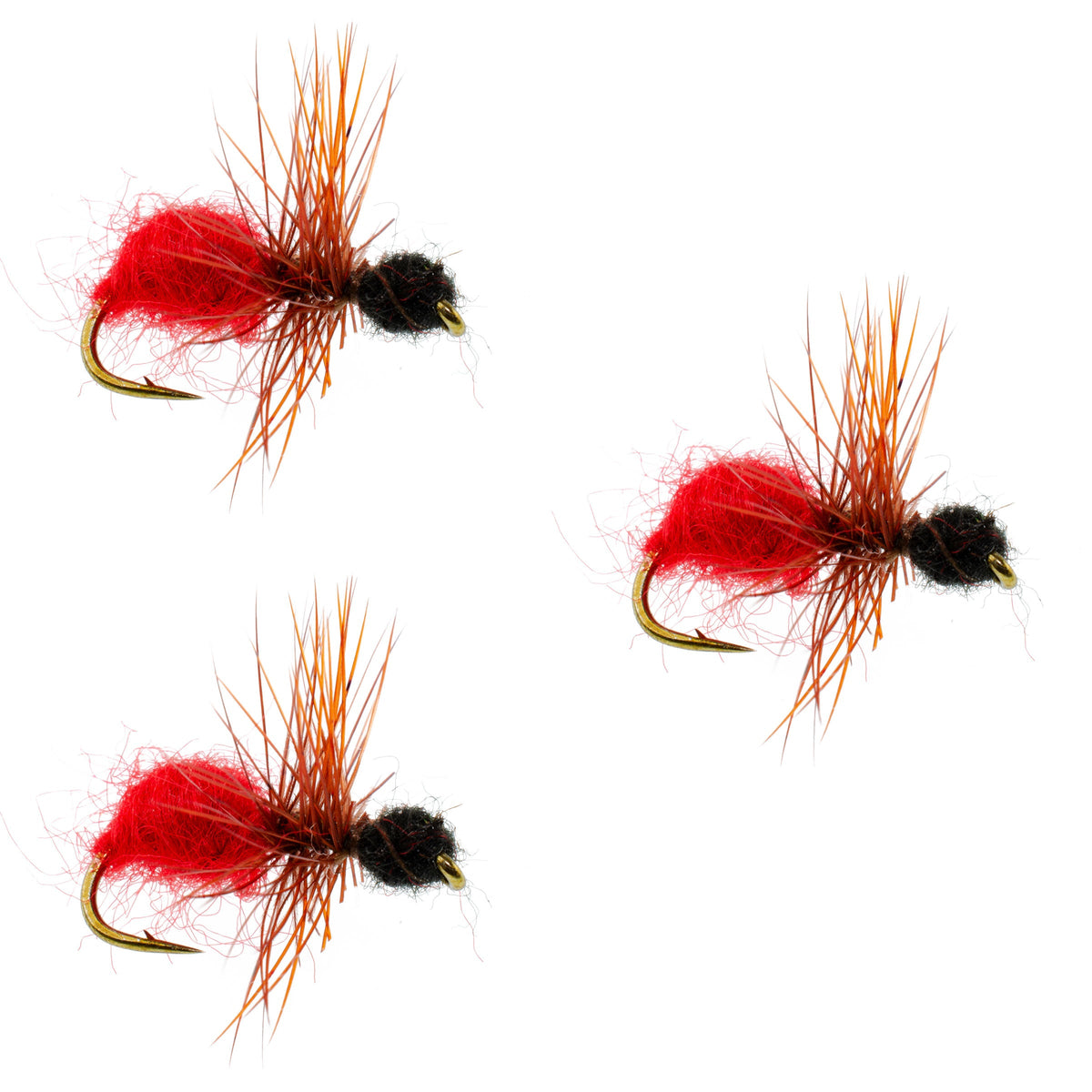 Velvet Cowkiller Ant Wasp Terrestrial Trout Dry Fly - (3 Pack, Sz 12)