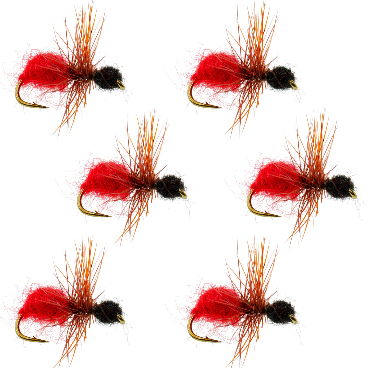 Velvet Cowkiller Ant Wasp Terrestrial Trout Dry Fly - (6 Pack, Sz 12)