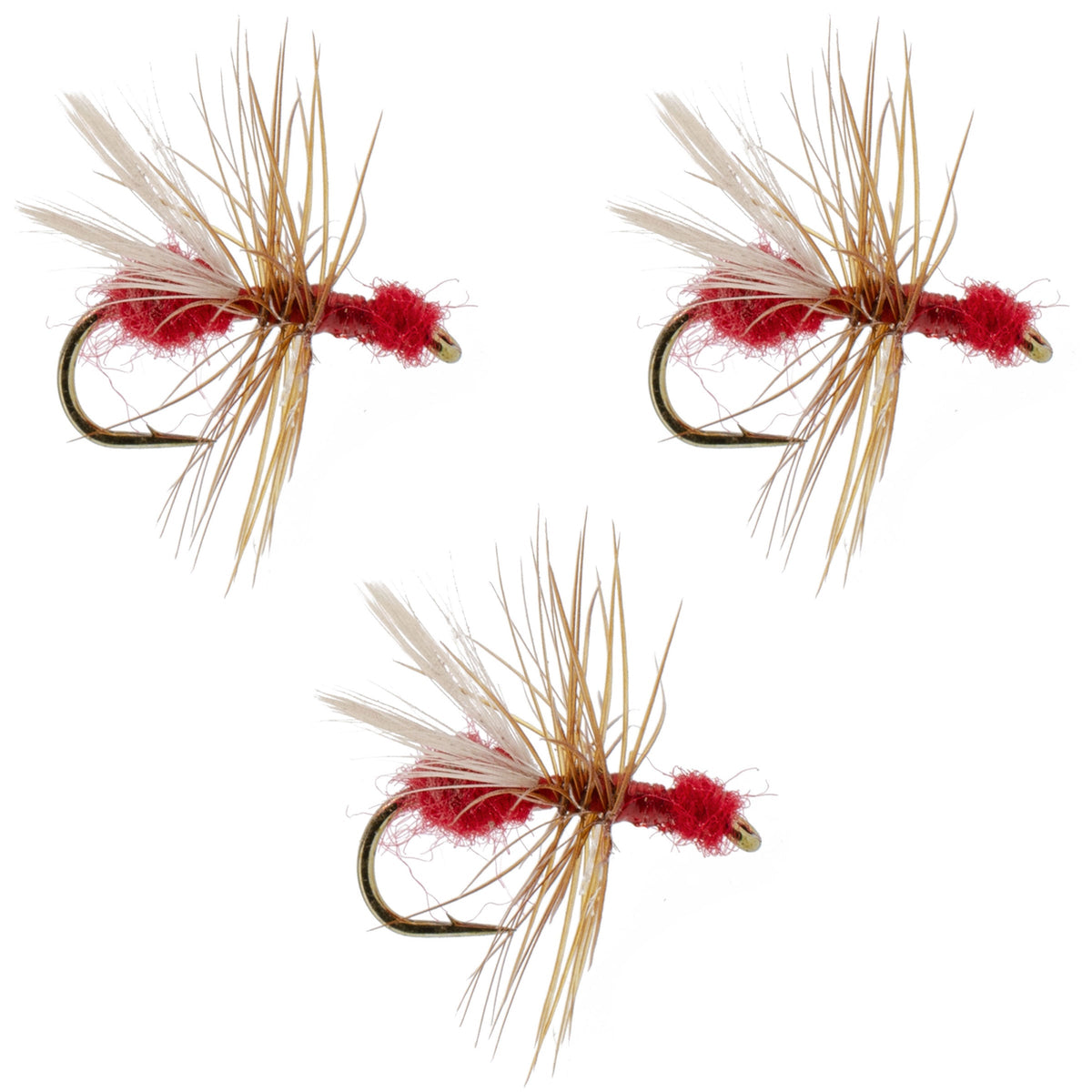 3 Pack Red Fur Flying Ant Terrestrial Trout Dry Fly - (Sz 14)