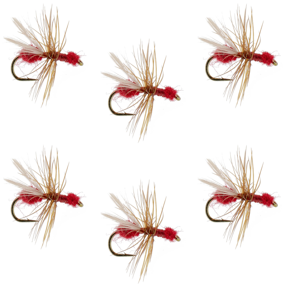 Red Fur Flying Ant Terrestrial Trout Dry Fly - (6 Pack, Sz 14)