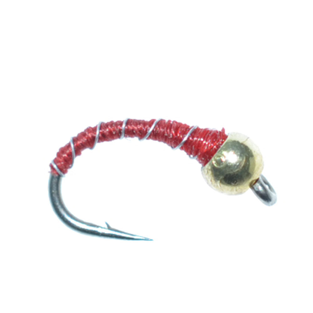 Bead Head Red Zebra Midge Still Water Nymph - (6 Pack, Sz 14)