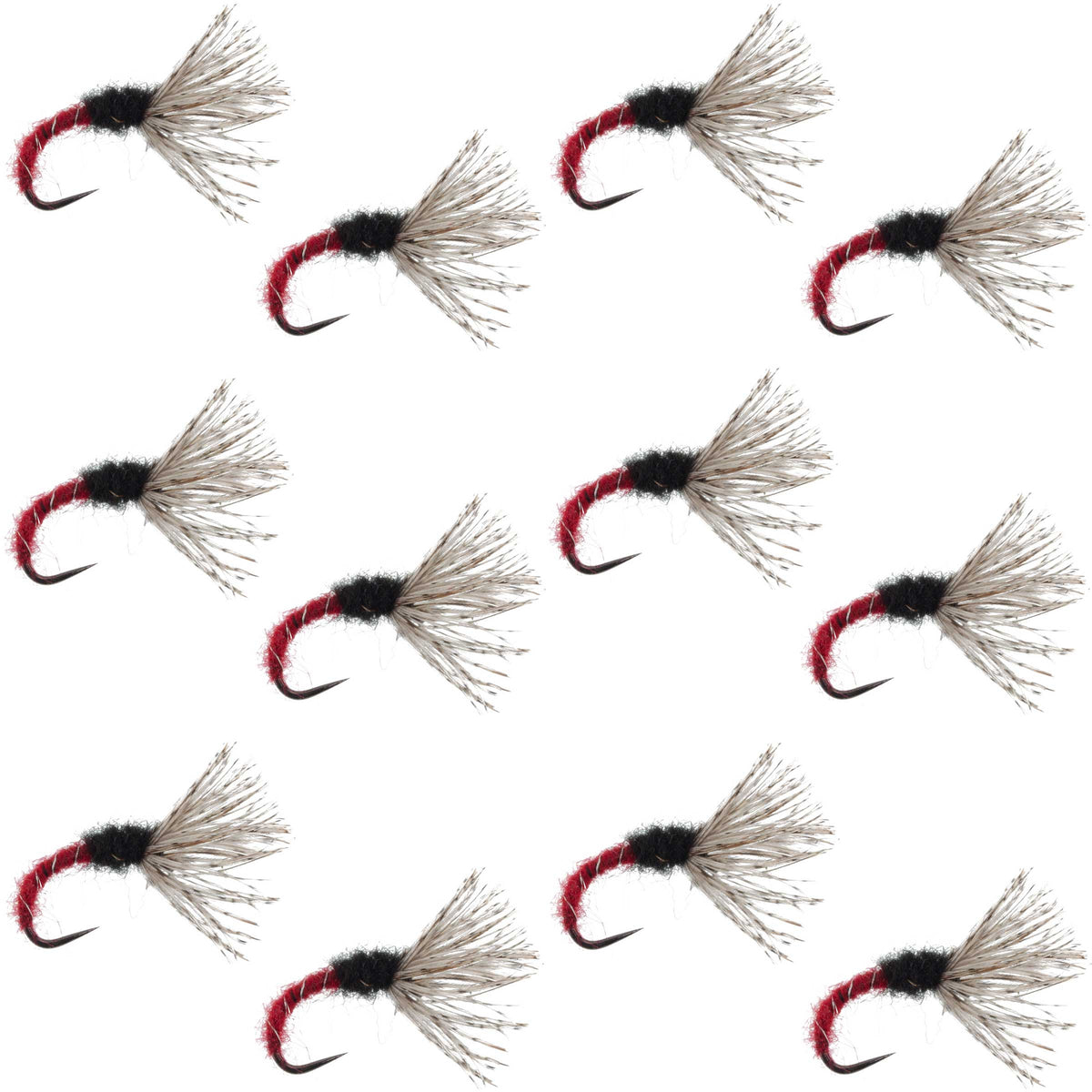 Red Zebra Sakasa Kebari - Tenkara Flies- (12 Pack, Sz 12)