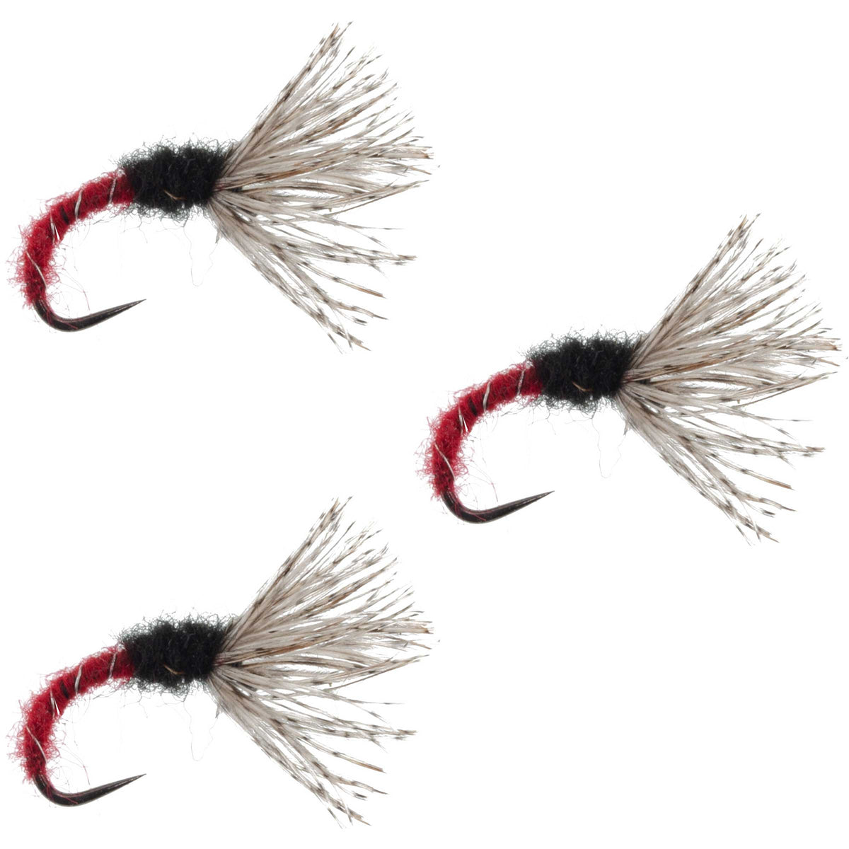 Red Zebra Sakasa Kebari - Tenkara Flies - (3 Pack, Sz 16)