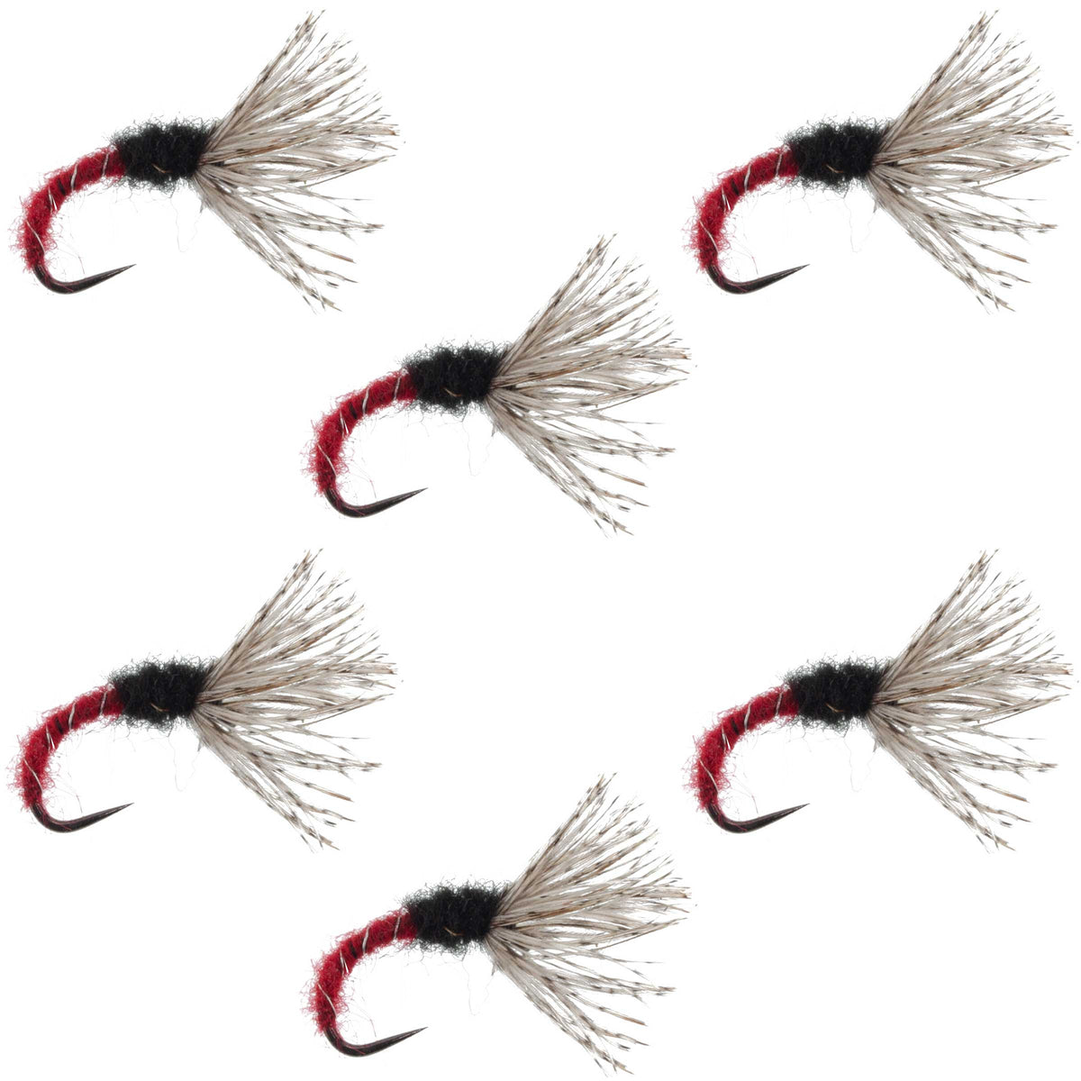 Red Zebra Sakasa Kebari - Tenkara Flies - (6 Pack, Sz 14)