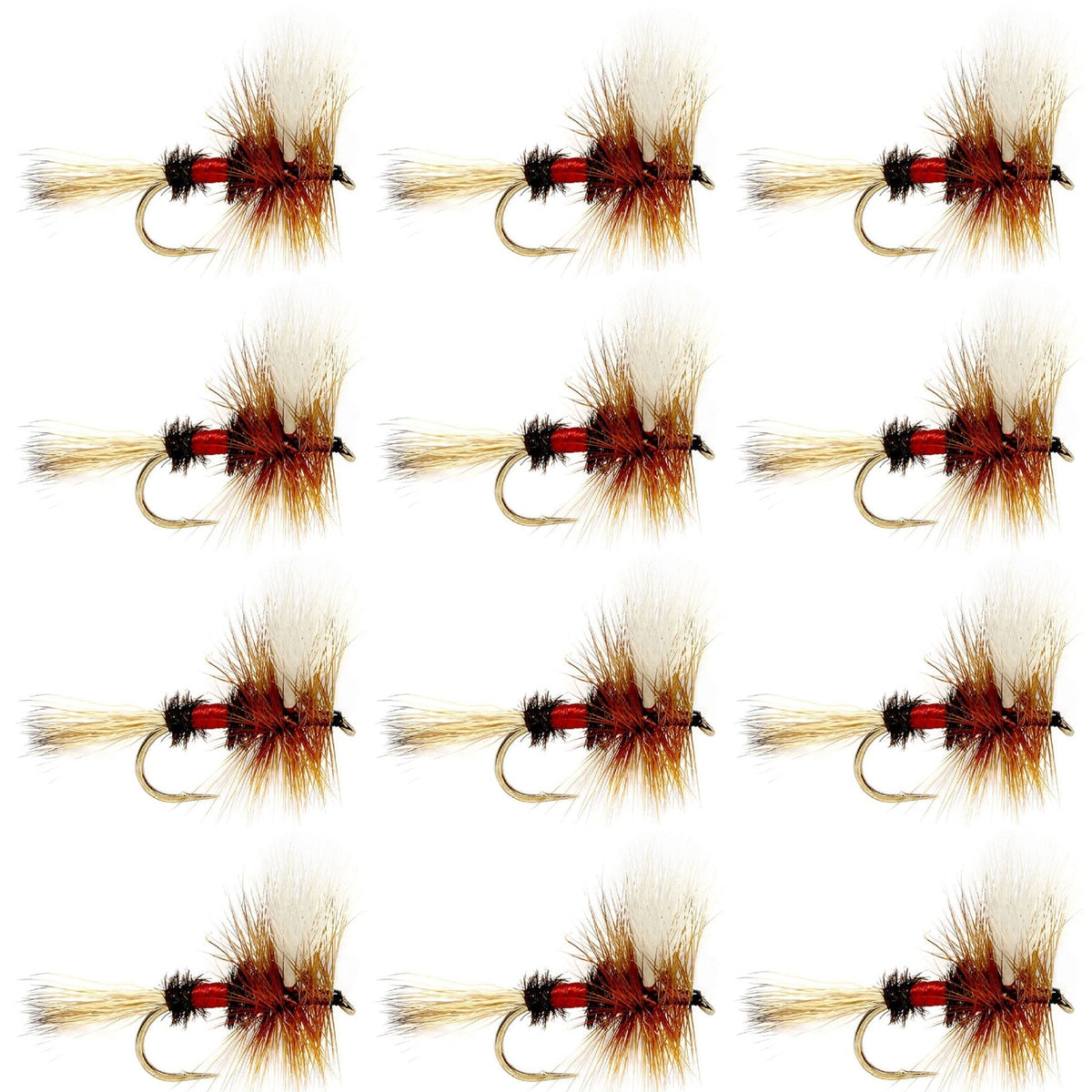 Royal Wulff Classic Trout Dry Fishing Fly -(12 Pack, Sz 18)