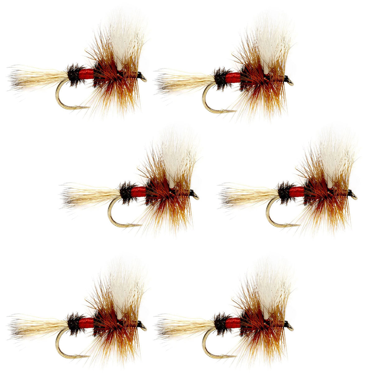 Royal Wulff Classic Trout Dry Fly Fishing Flies - (6 Pack, Sz 18)