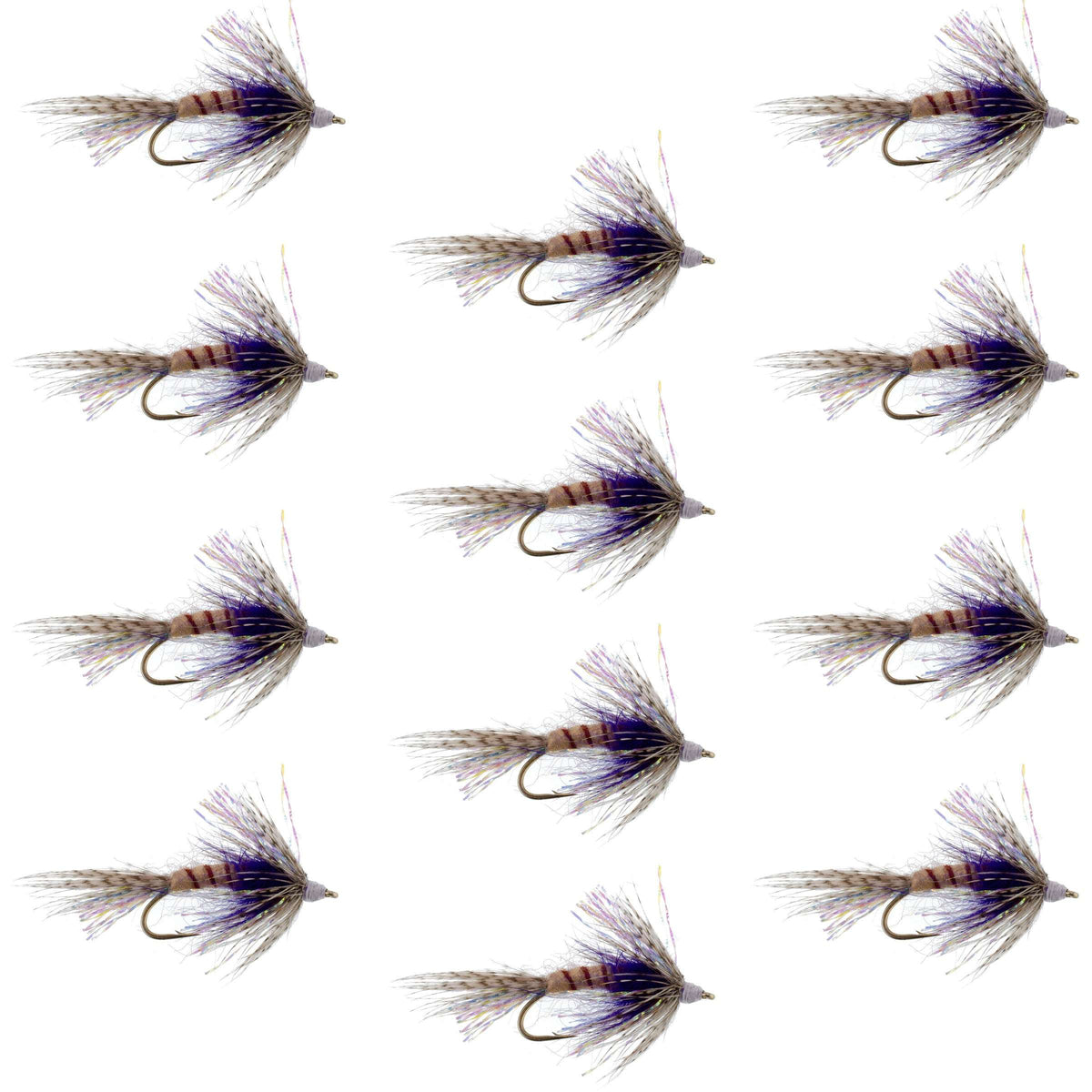 Purple Shakey Bealy Fall Soft Hackle Wet Fly - (12 Pack, Sz 10)
