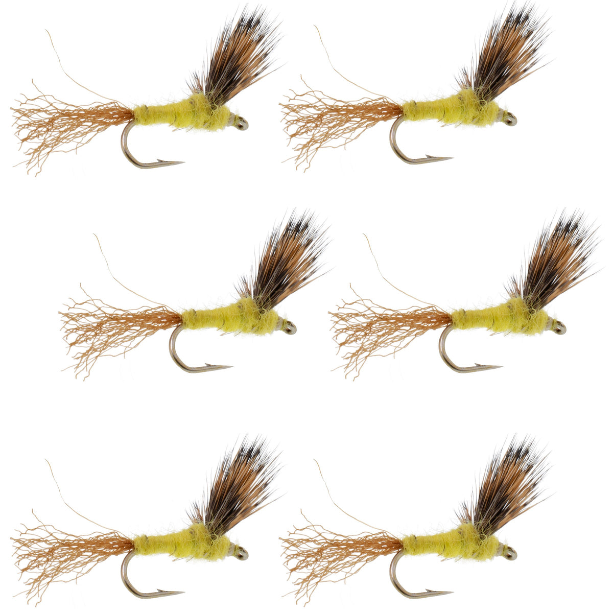 Sparkle Dun Pale Morning Dun PMD Yellow Body Mayfly - (6 Pack, Sz 16)