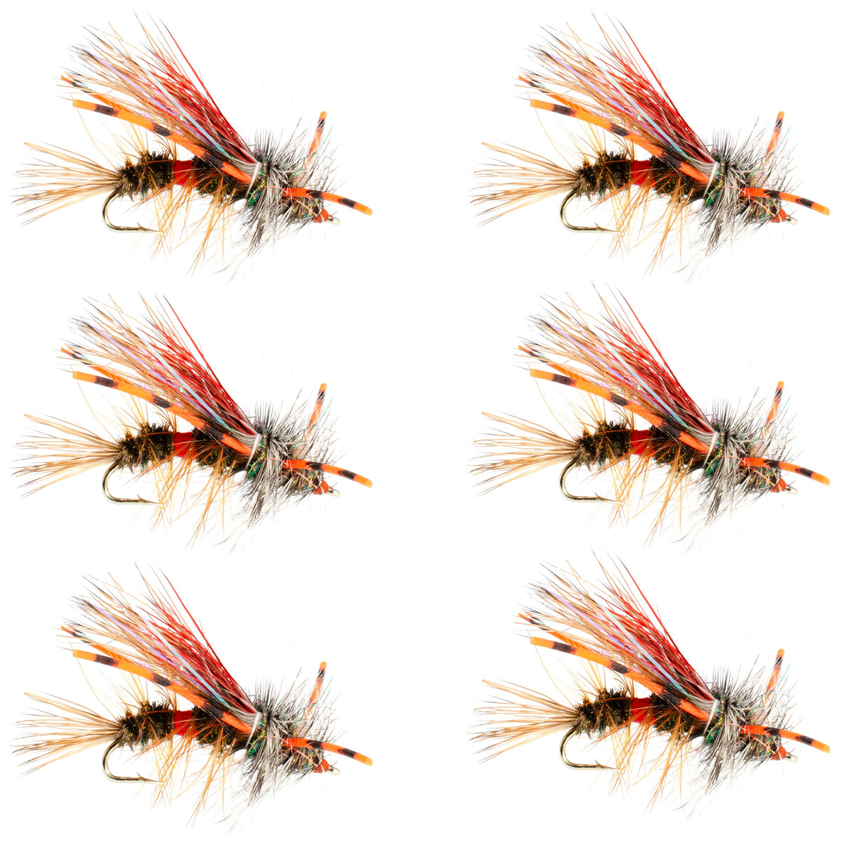 Kaufmann&#39;s Royal Crystal Stimulator Rubber Legs Dry Fly - 6 Flies Hook Size 16