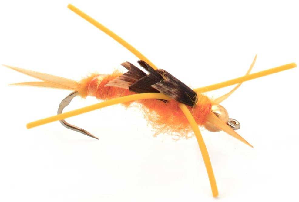 3 Pack Barbless Gold Bead Kaufmann&#39;s Golden Stone Fly with Rubber Legs - Stonefly Wet Fly - Hook Size 12