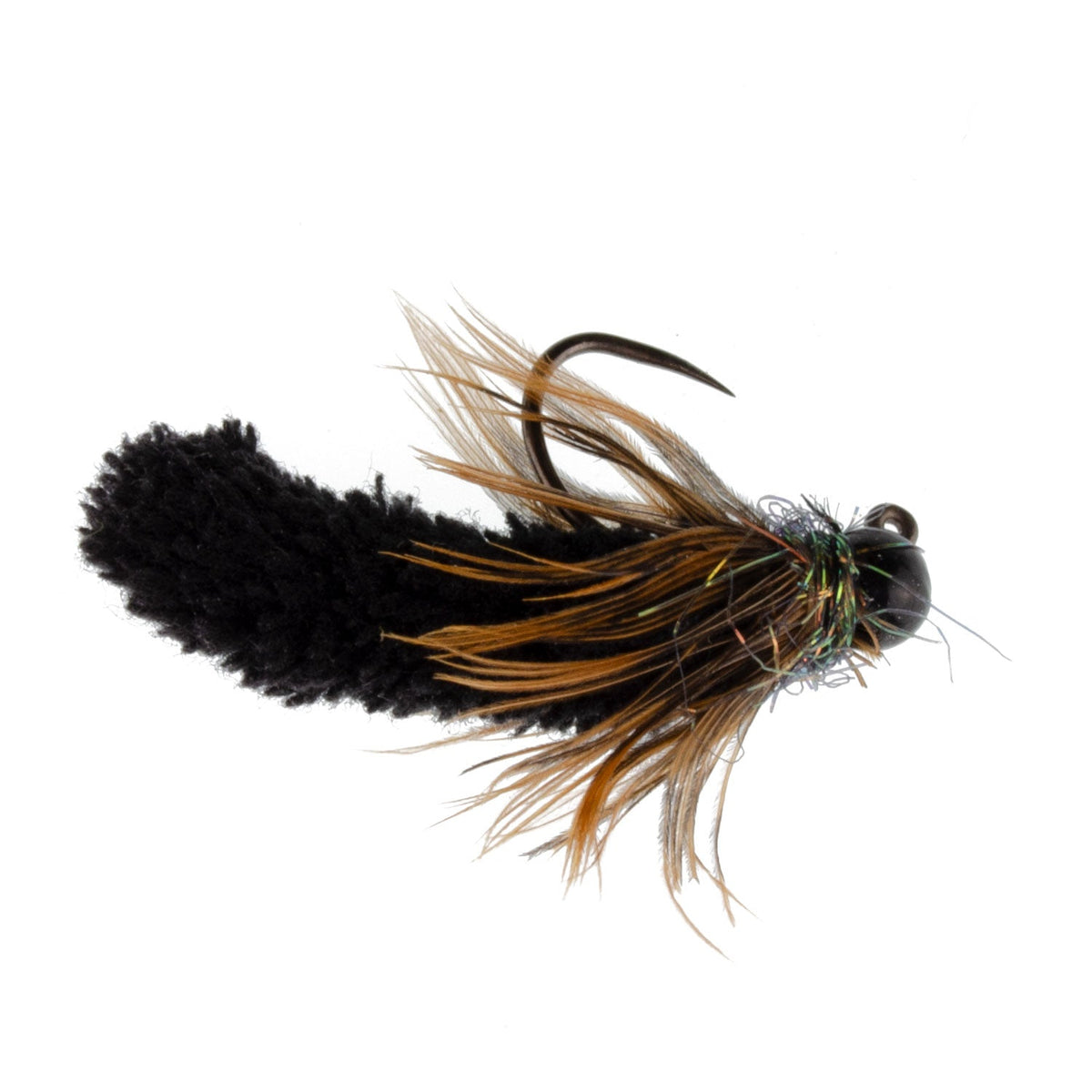 Tungsten Bead Black Mop Fly Tactical Euro Nymph Barbless - (12 Pack, Sz 14)