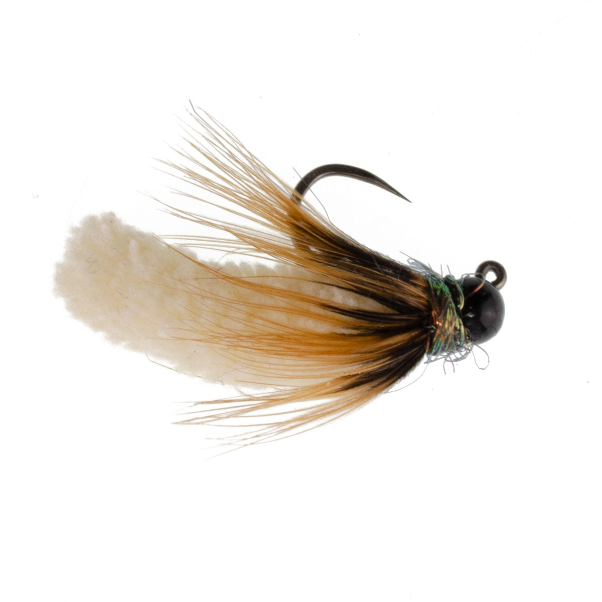 Tungsten Bead Cream Mop Fly Tactical Jig Euro Nymph  - (6 Pack, Sz 14)