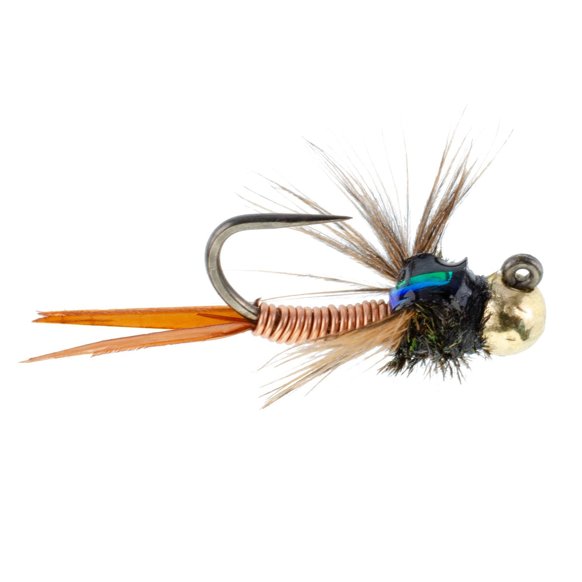 Tactical Tungsten Bead Head Copper John Euro Nymph Assortment Fly Fishing Flies - Collection of 9 Flies 3 Colors Hook Size 14