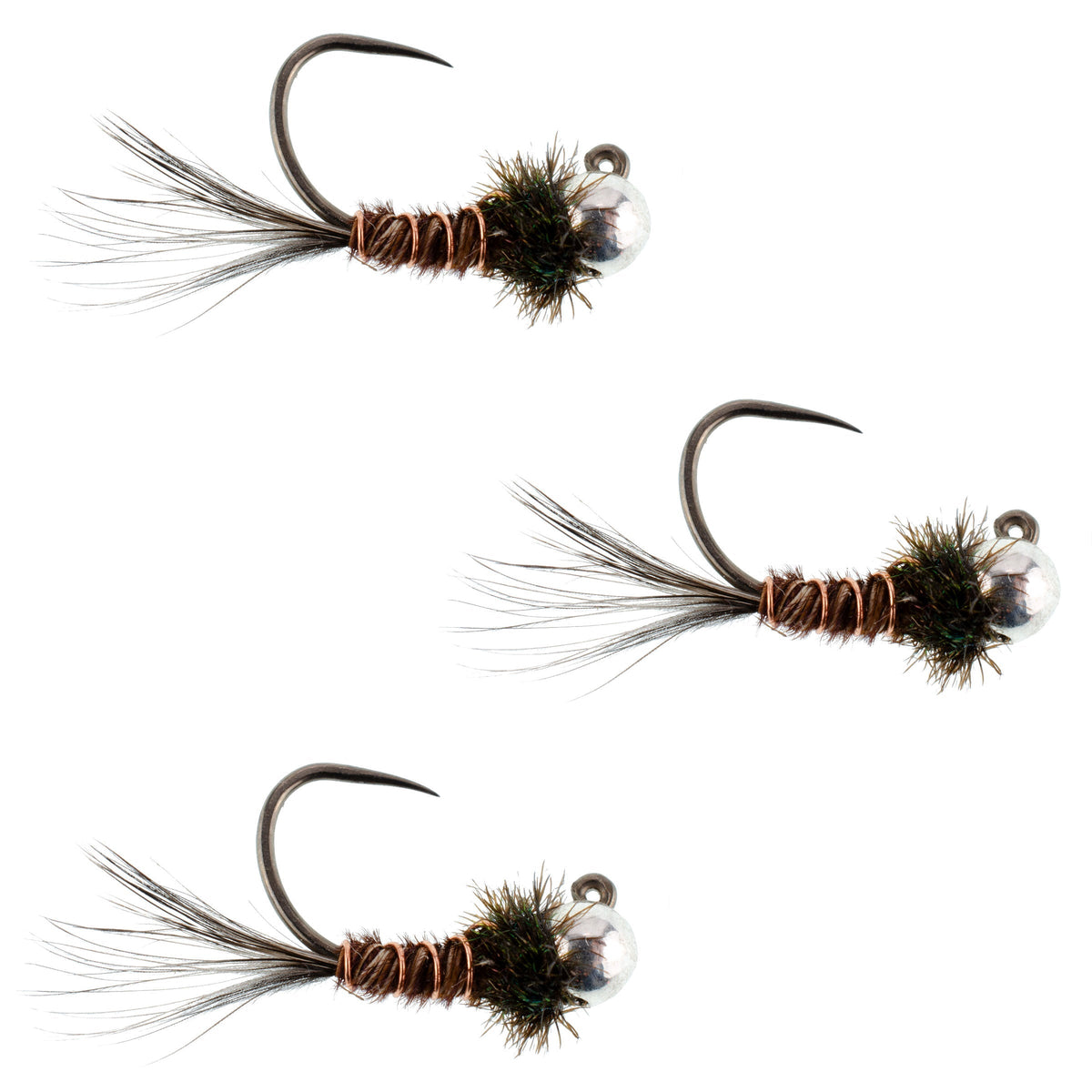 Pheasant Tail – Tungsten Tactical Jig Euro Nymph (3 Pack, Sz 14)