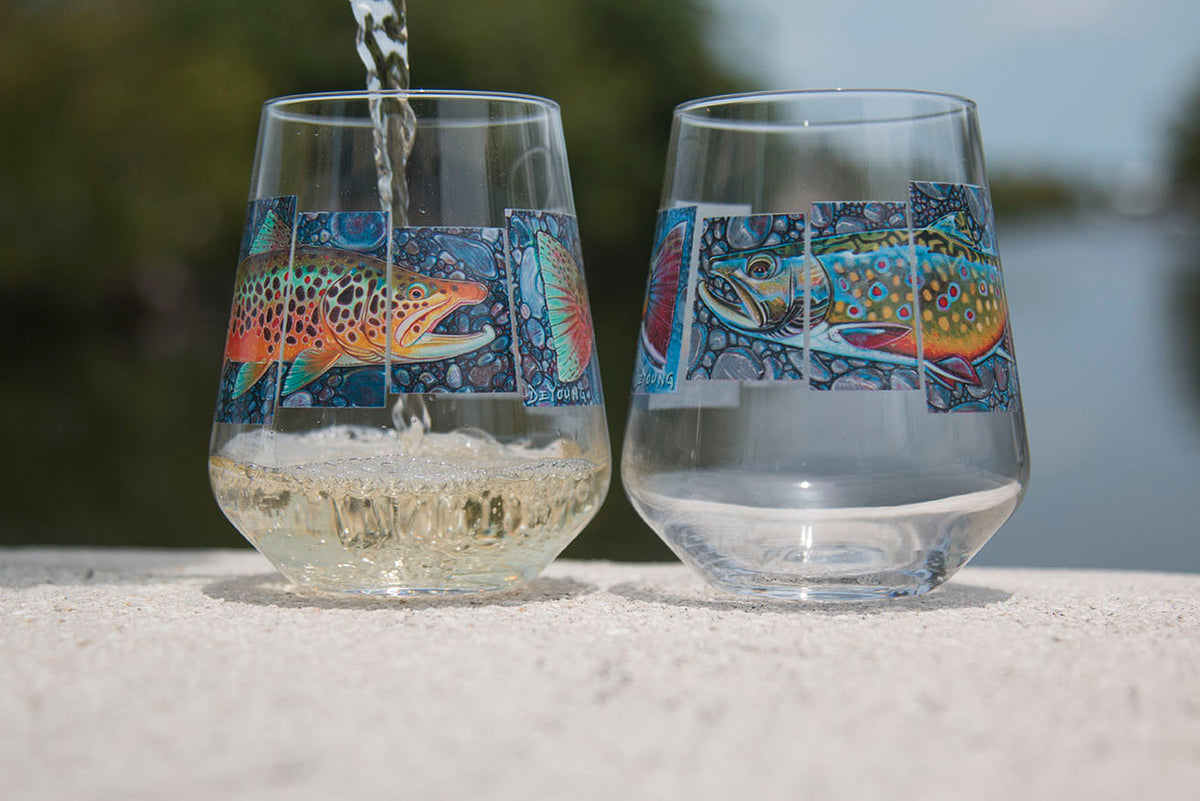 Trout Wine Glasses By Derek DeYoung