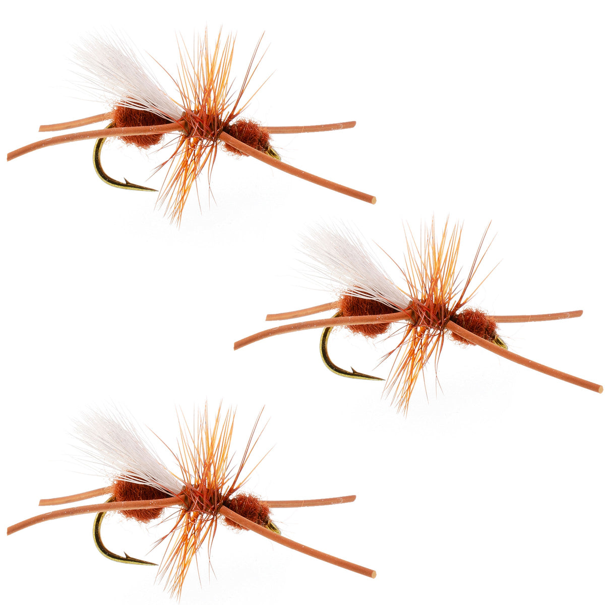 3 Pack Turcks Power Flying Ant Cinnamon Terrestrial Trout Dry Fly - (Sz 12)