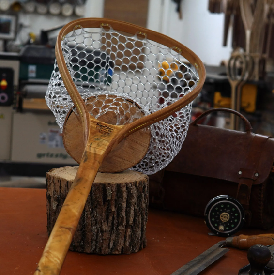 Maple Burl Fly Fishing Landing Net - Handcrafted &amp; Made in USA - Philadelphia Pennsylvania - Perfect gift for trout fly fishing enthusiasts