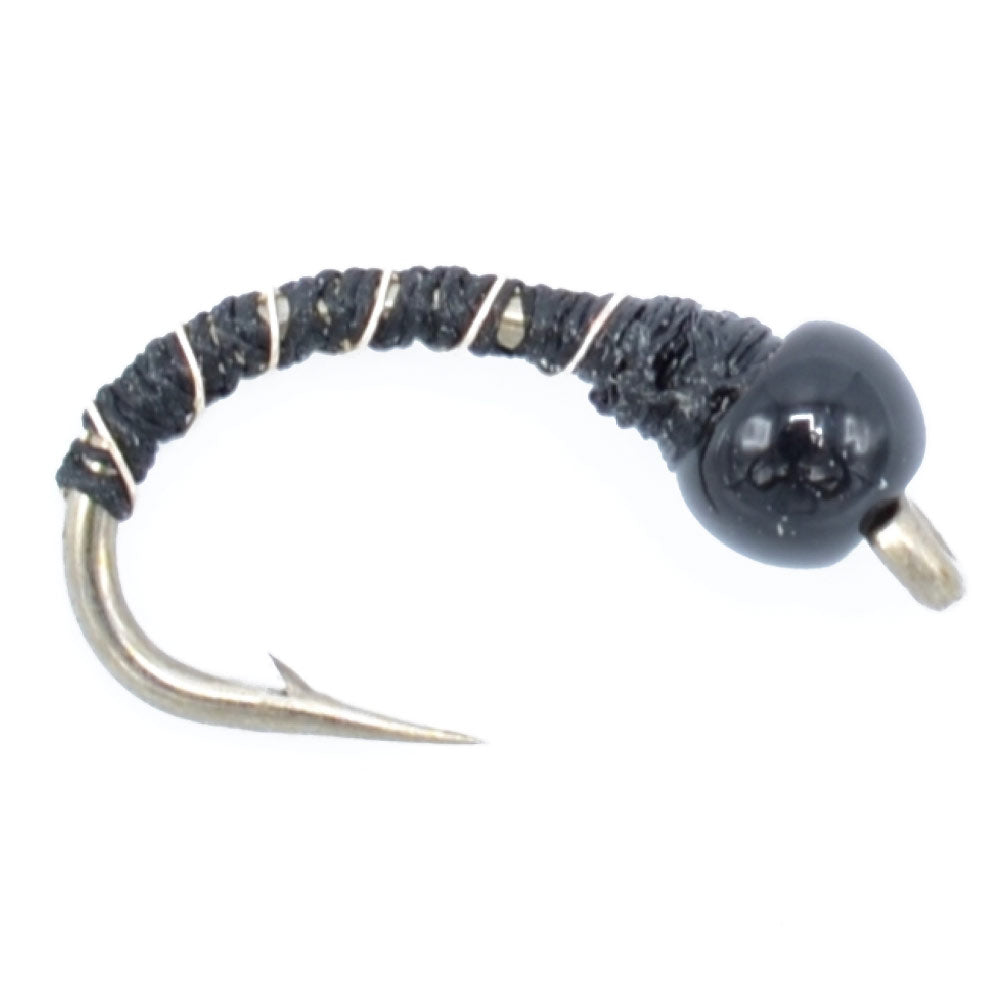 Black Zebra Midge - Tailwater and Lake Fishing Flies - (12 Pack, Sz 22)
