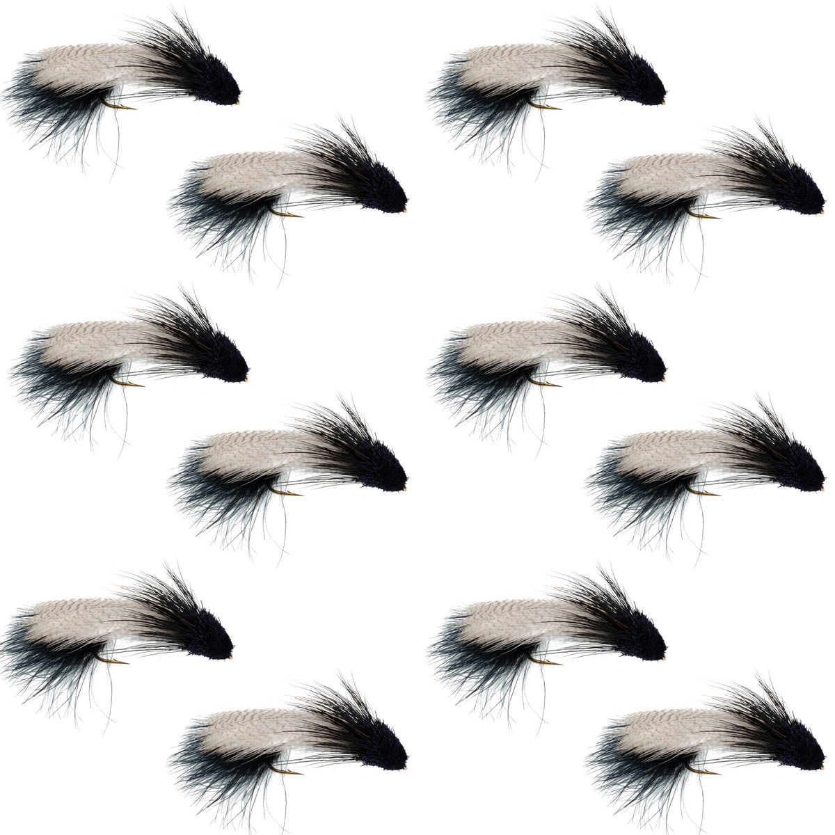 Galloup's Zoo Cougar Black Streamer Fly - (12 Pack, Sz 4)