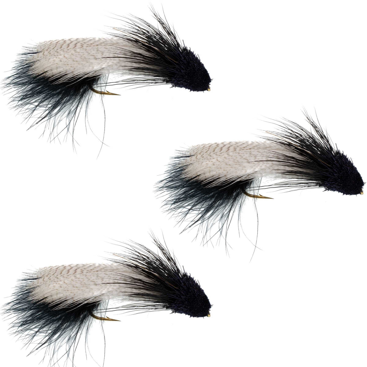 Galloup's Zoo Cougar Black Streamer Fly - (3 Pack, Sz 4)