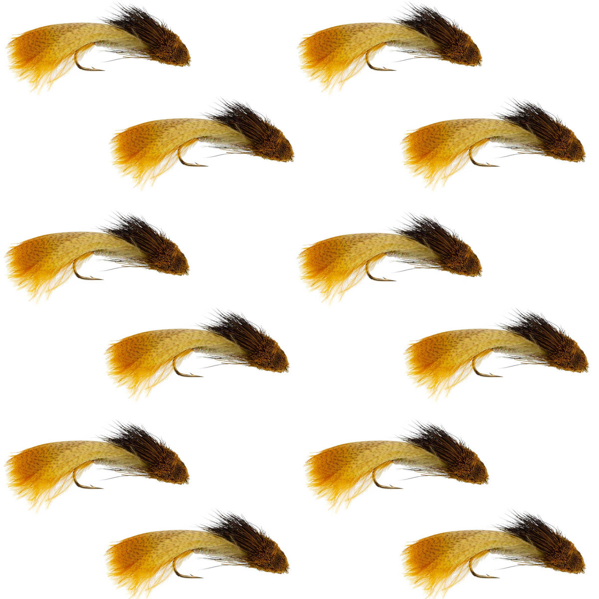 Galloup's Zoo Cougar Golden Brown Streamer Fly - (12 Pack, Sz 4)