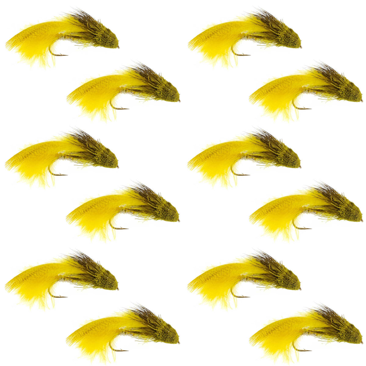 Galloup's Zoo Cougar Yellow Streamer Fly - (12 Pack, Sz 4)