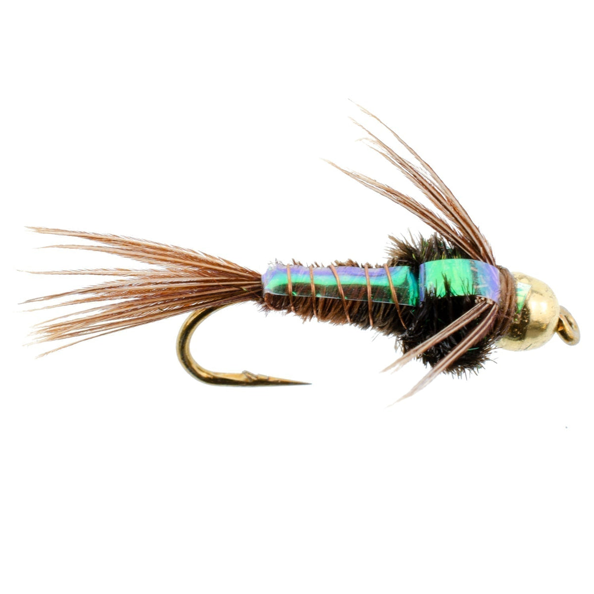 Tungsten Bead Head Flash Back Pheasant Tail Nymph 6 Flies Size 14