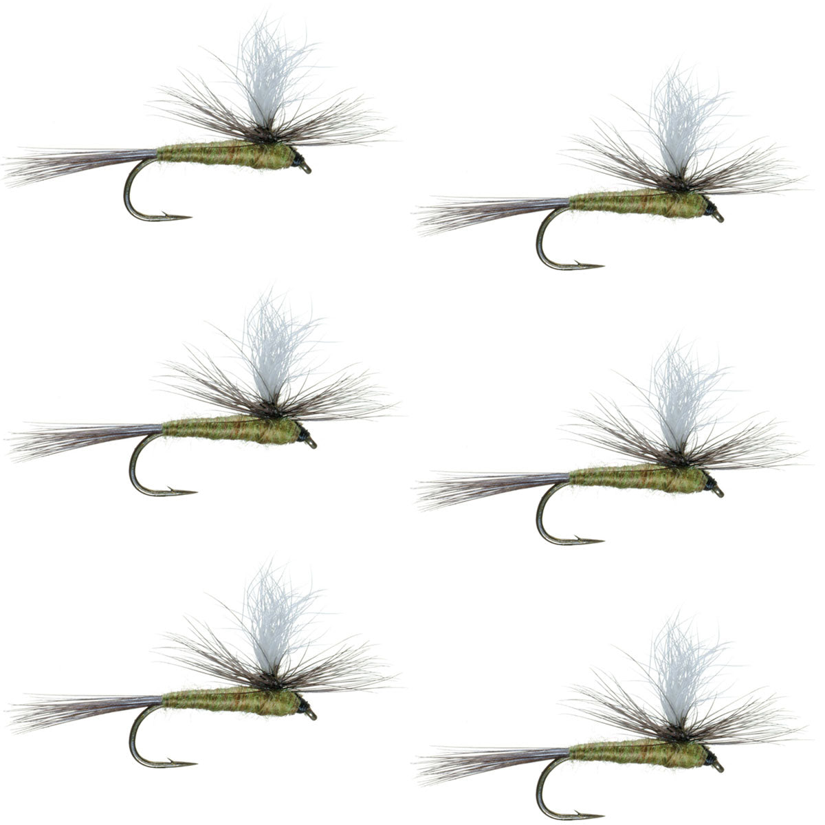 Blue Wing Olive BWO Parachute Dry Fly - (6 Pack, Sz 20)