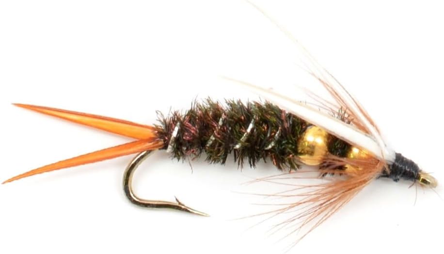 Double Bead Prince Nymph Fly Fishing Flies - (12 Pack, Sz 14)