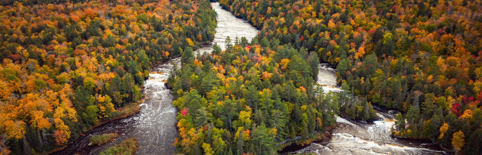 fall colors on river