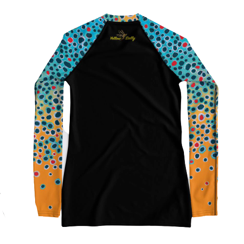 Brown Trout Print Fishing Shirt (black)