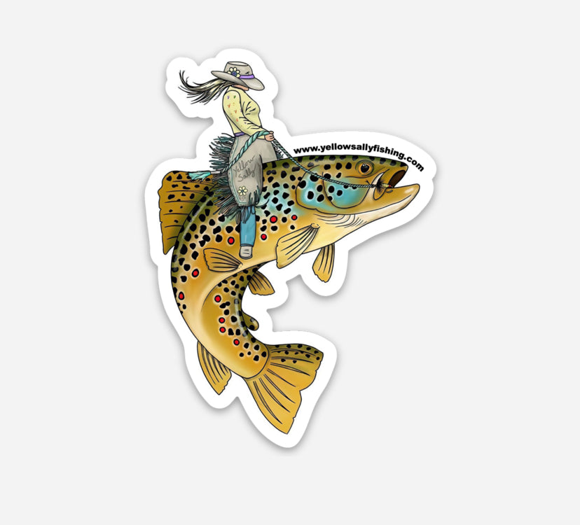Lady Trout Wrangler Sticker