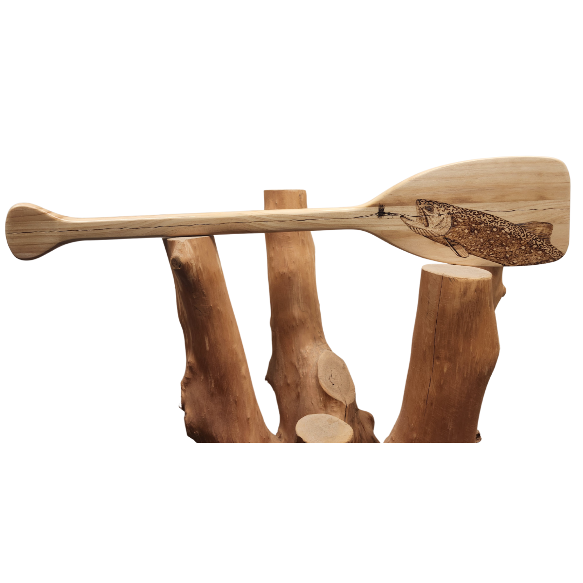 Mark Usyk Wood Burned Brookie Paddle 