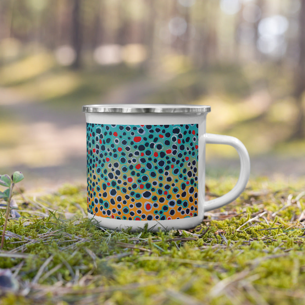 Brown Trout Enamel Mug