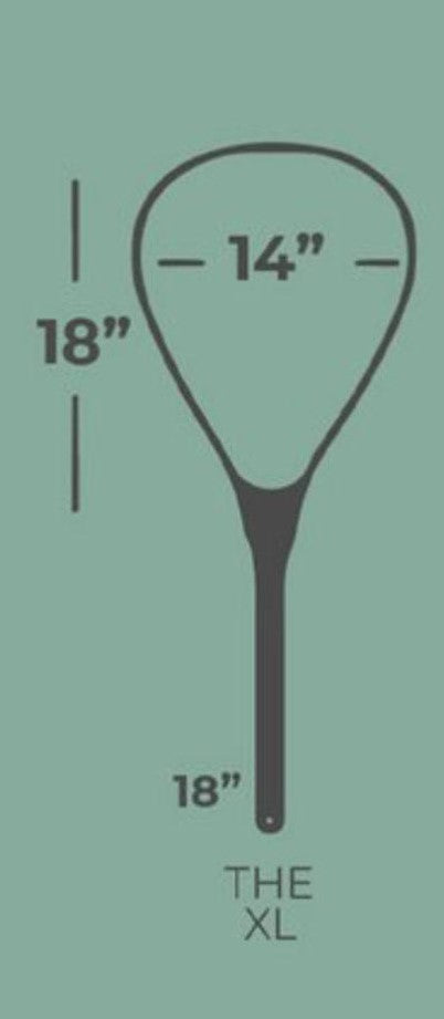XL 18&quot;x14&quot; - Brown Trout Engraved - Classic Fly Fishing Traditional Landing Net - Handcrafted &amp; Made in USA