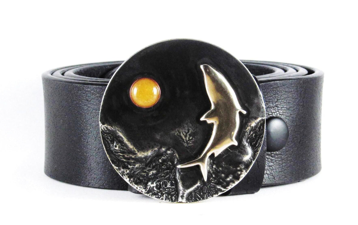The Sundance Kid Tarpon Buckle with Buffalo Leather Belt